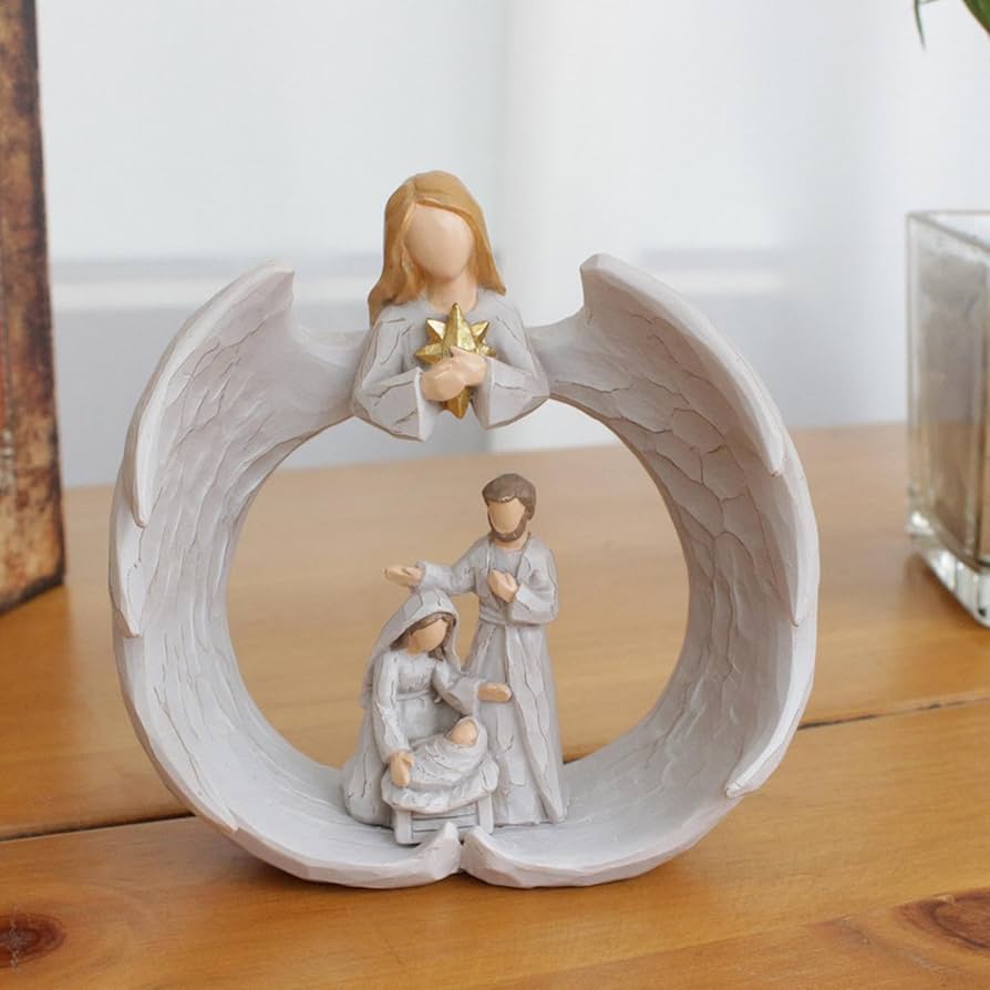 Amazon.co.jp: キリスト降誕の置物、天使のキリスト降誕のシーン彫刻 Amazon.co.jp: キリスト降誕の置物、天使のキリスト降誕のシーン彫刻